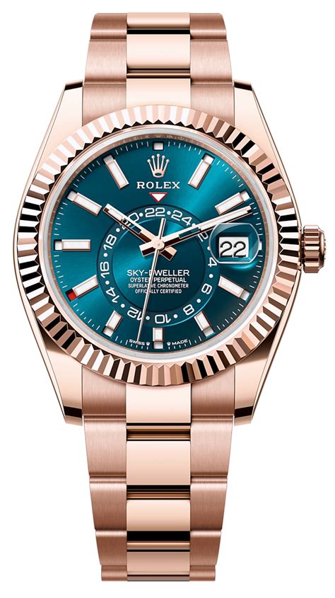 rolex rose gold sky dweller blue face|rolex sky dweller blue 2022.